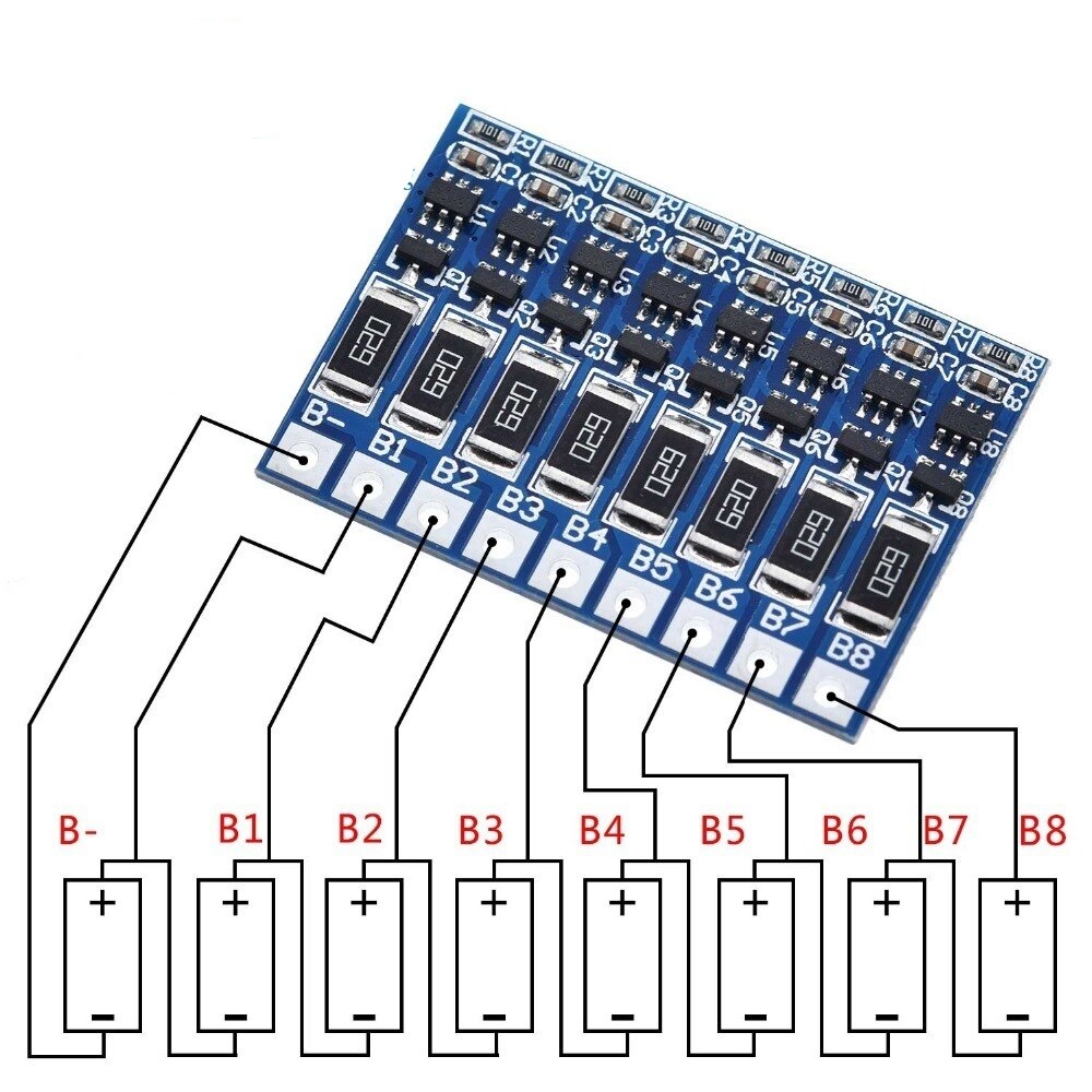 8S 4.2v liion balancer board 18650 liion balancing full charge