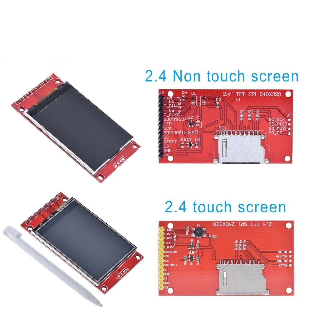 2.4" 2.4 inch 240x320 SPI TFT LCD Serial Port Module 5V/3.3V PCB Adapter Micro SD Card ILI9341 LCD Display White LED for arduino