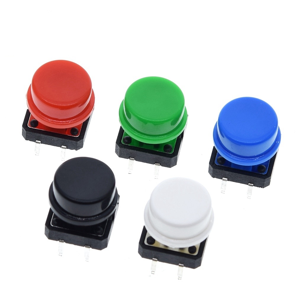 5pcs 12*12*7.3 White Tactile Push Button Switch Momentary Tact LED FO 