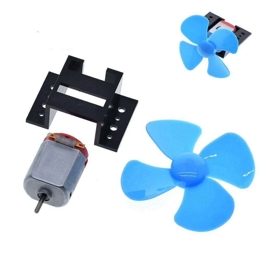 1Set DC Micro 130 Gear motor with fan blade SMAll propeller 3-6V For Arduino DIY experiment +Motor base