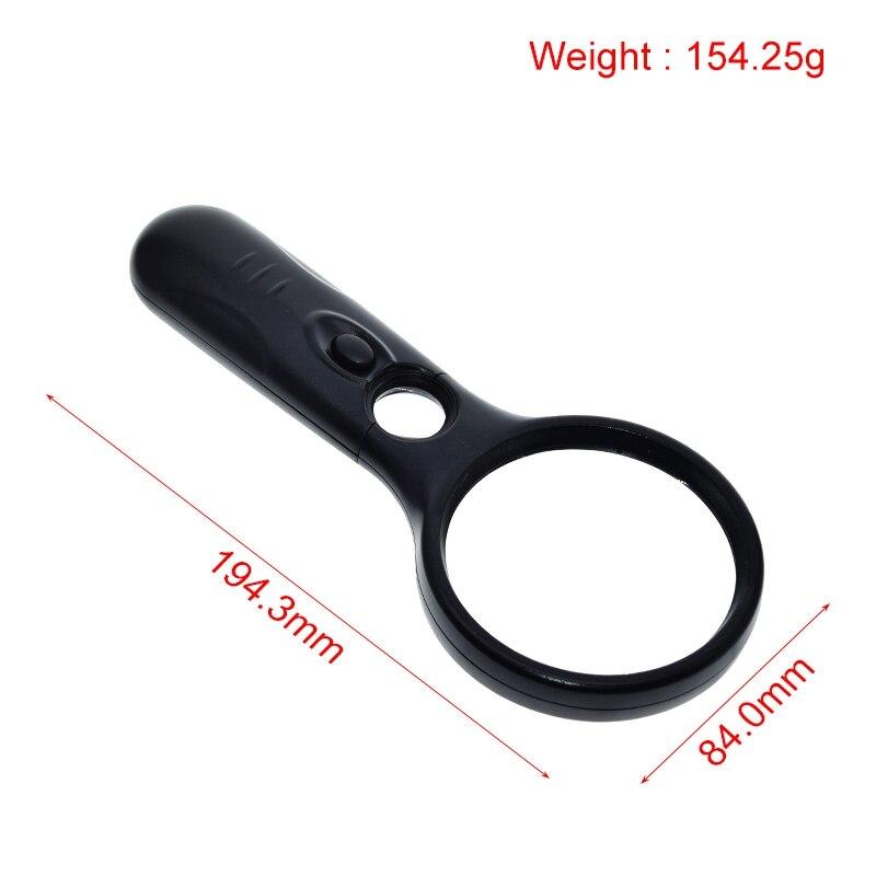 Handheld 3X 45X Illuminated Magnifier Microscope Magnifying Glass Aid Reading for Seniors loupe Jewelry Repair Tool With 3 LED