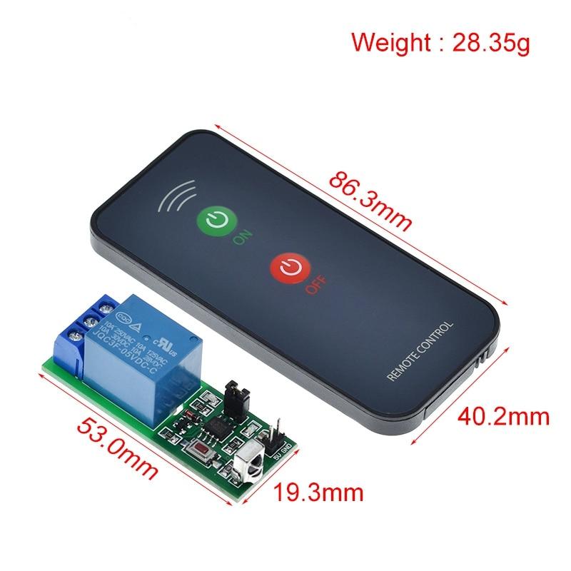 thumbnail image 2 of 12V 1-Channel Infrared Remote Switch Relay Module – Easy DIY Relay Driver Board For Smart Home & Automation 2 of 4