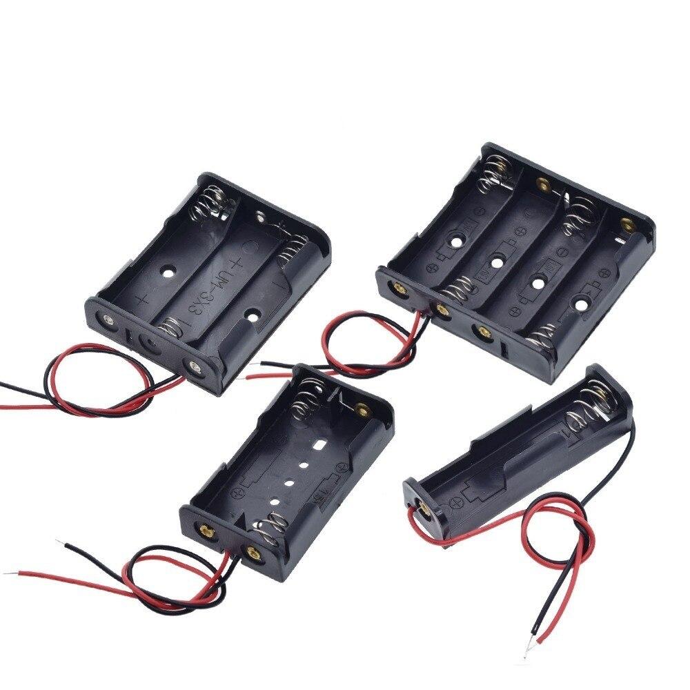 1pc AA Size 5 Battery Storage Box Case Holder Leads With 1 2 3 4 Slots Container Bag DIY Standard Batteries Charging