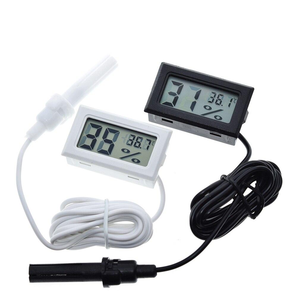 Professional Mini Probe Digital LCD Thermometer Hygrometer Humidity Temperature Meter Indoor Digital LCD Display White Black