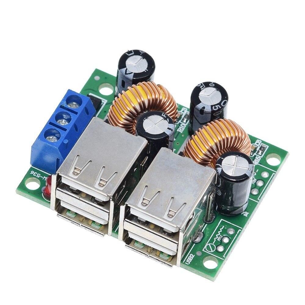 4 Four USB Port A5268 Step Down Power Supply Converter Board Module DC 12V 24V 40V to 5V 5A For MP3/MP4 Phone Car Equipment