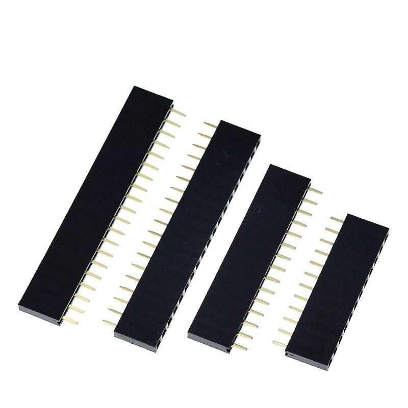 1PC Single Row Pin Female Header Socket Pitch 2.54mm 1*2P 3P 4P 6P 8P 12P 15P 20P 40P Pin Connector For Arduino
