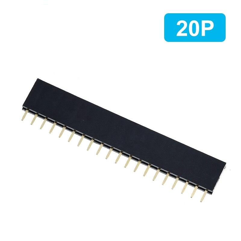 1PC Single Row Pin Female Header Socket Pitch 2.54mm 1*2P 3P 4P 6P 8P 12P 15P 20P 40P Pin Connector For Arduino