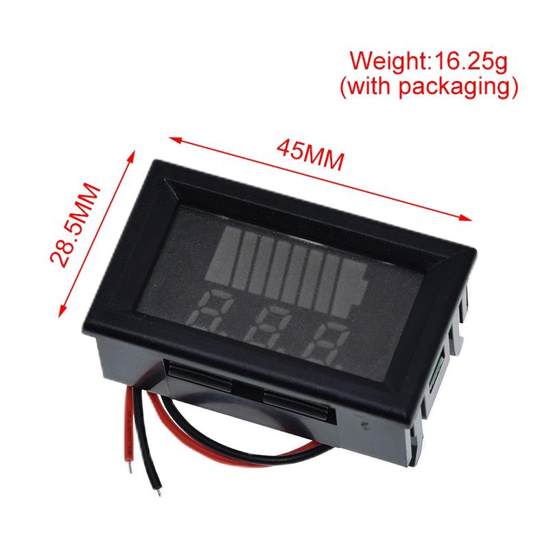 Car Battery Charge Level Indicator 12V-60V Lithium Battery Capacity Meter Tester Blue Display LED Tester Voltmeter Waterproof