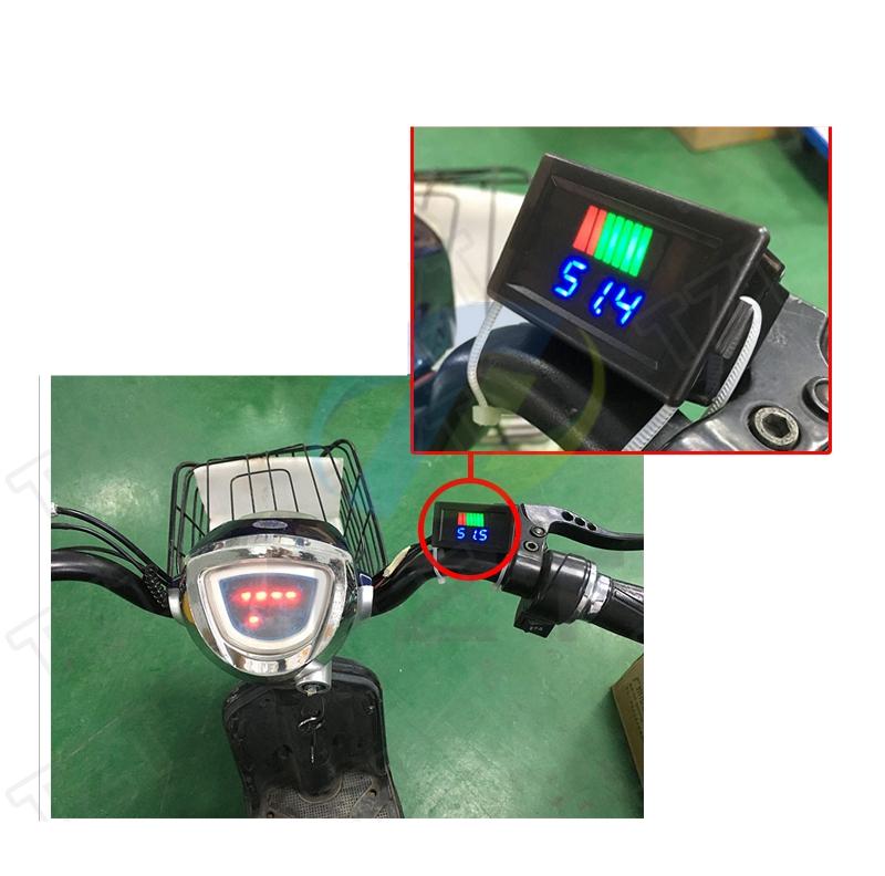 Car Battery Charge Level Indicator 12V-60V Lithium Battery Capacity Meter Tester Blue Display LED Tester Voltmeter Waterproof