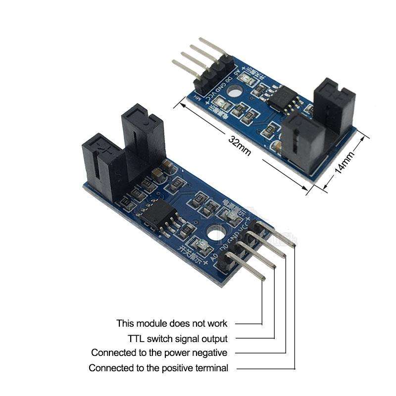 Photoelectric Beam Speed Sensor Module 3.3V-5V Slot-Type Optocoupler Tacho-Generator Counter For Arduino/51/AVR/PIC Diy Kit