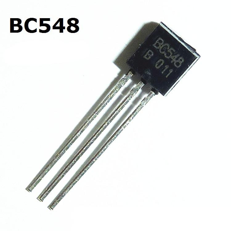 BC548 TO-92 NPN Transistor (30V, 0.1A) – ideal for low-power amplification & switching. Compact DIP triode package.