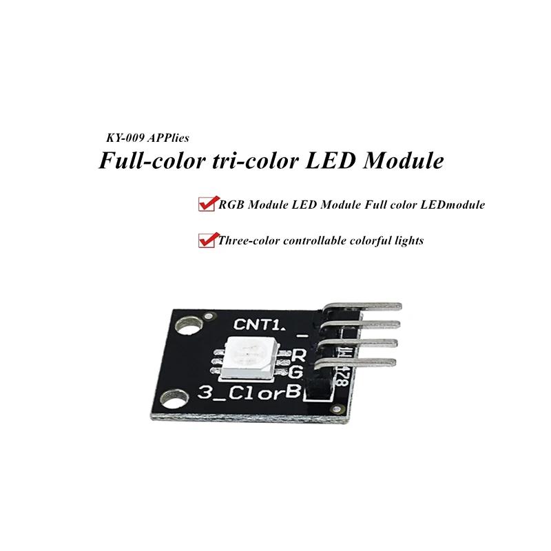 KY-009 PWM Modulator RGB SMD LED Modul 3 Color Light for Arduino DIY Starter Kit MCU Raspberry CF Board Three Primary Color 