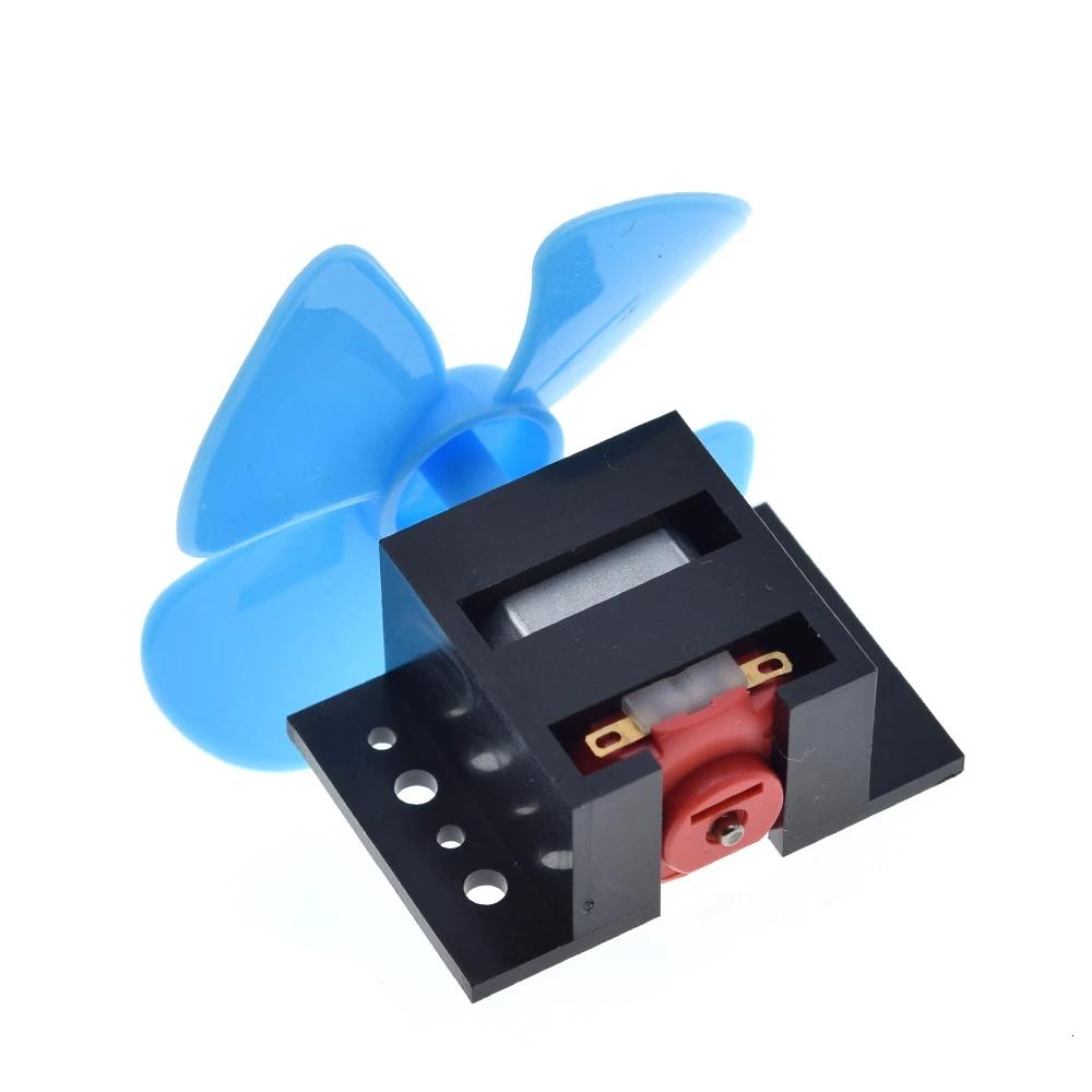 1Set DC Micro 130 Gear motor with fan blade SMAll propeller 3-6V For Arduino DIY experiment +Motor base