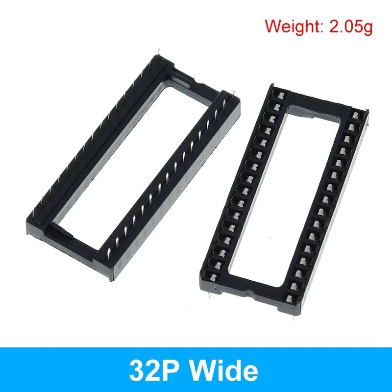 1pc IC seat 6P/8P/14P/16P/18P/20P/24P/28P DIP IC sockets Adaptor Solder Type 28 pin Narrow body DIP Sockets MCU seat 24PIN
