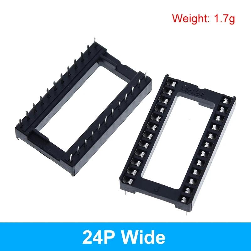1pc IC seat 6P/8P/14P/16P/18P/20P/24P/28P DIP IC sockets Adaptor Solder Type 28 pin Narrow body DIP Sockets MCU seat 24PIN