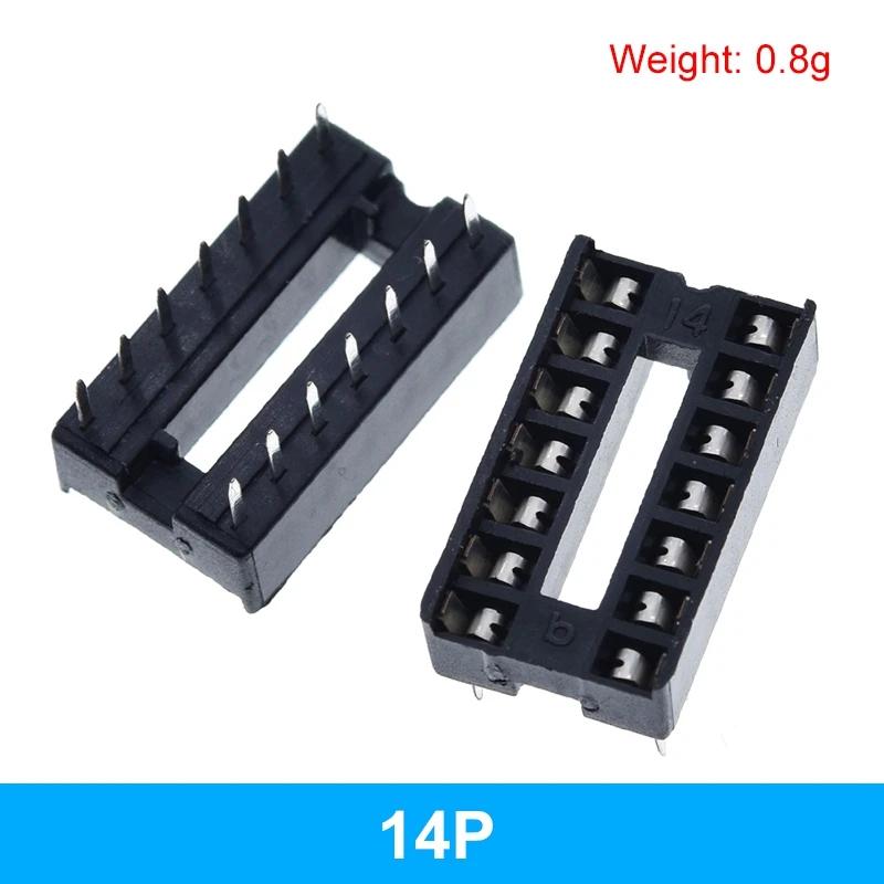 1pc IC seat 6P/8P/14P/16P/18P/20P/24P/28P DIP IC sockets Adaptor Solder Type 28 pin Narrow body DIP Sockets MCU seat 24PIN
