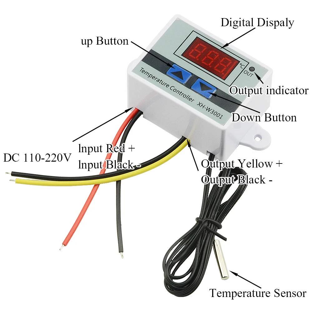 HX-W3001 Digital Incubator Thermostats Digital LED Temperature Controller Thermostat Switch 10A Thermometer Sensor Multifunctional Thermoregulator 110-220V.